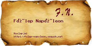 Fülep Napóleon névjegykártya